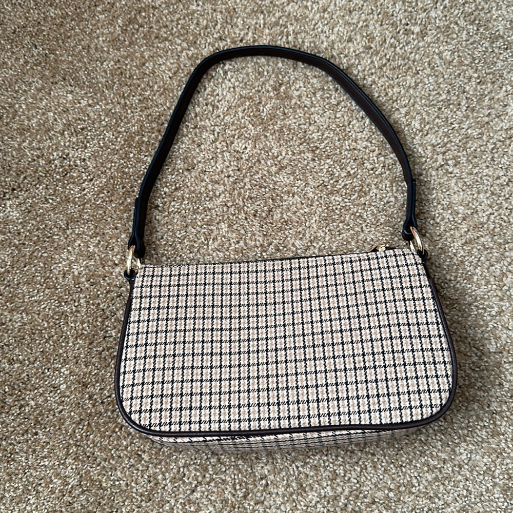 Brown plaid purse